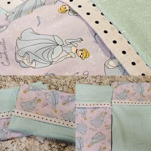 Handmade Cinderella Themed Pillowcase Set - Mint and Lavender
